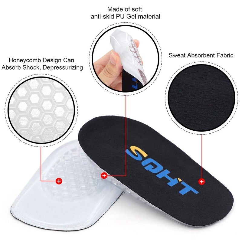 SQHT's Height Increase Insoles  Shoes Lifts  Heel Lift Inserts for Leg Length Discrepancies (Small - 0.6"" Height) - Image 4